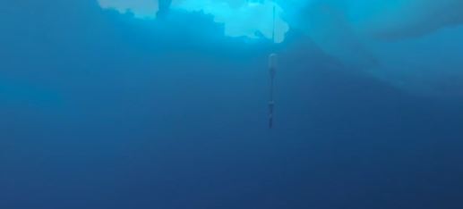 Video shot at 82N north underneath the sea-ice with samples of sounds from whales and earthquakes.